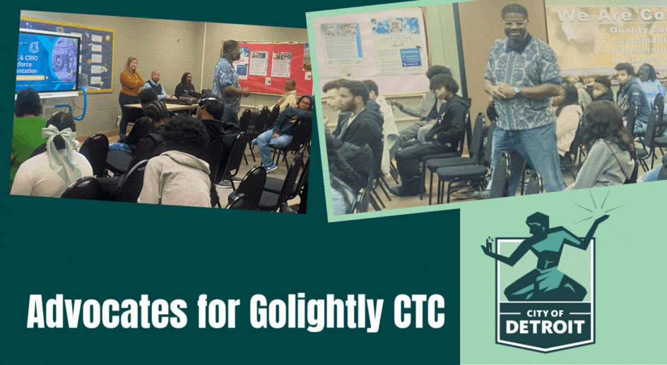CRIO: The Civil Rights, Inclusion & Opportunity of Detroit talks to students at Golightly CTC